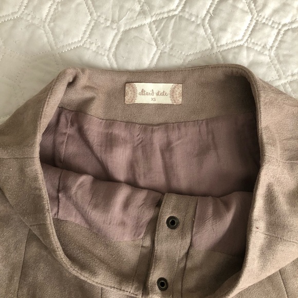 Soft Velour Button Down Skater Skirt - Picture 2 of 3